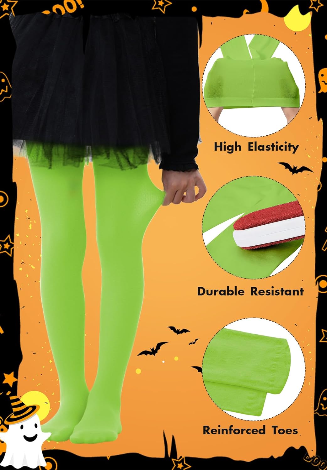 Zando Ballet Tights for Girls - Ultra Soft Girls Dance Tights Elastic Ballet Footed Halloween Tight Girl for Daily School - Image 4