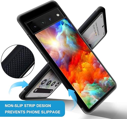 Miniatura 3 de CARLOCA Funda de acrílico duro compatible con Google Pixel 7 Pro, diseño gráfico de identidad colorido de nubes irreales, a prueba de golpes,