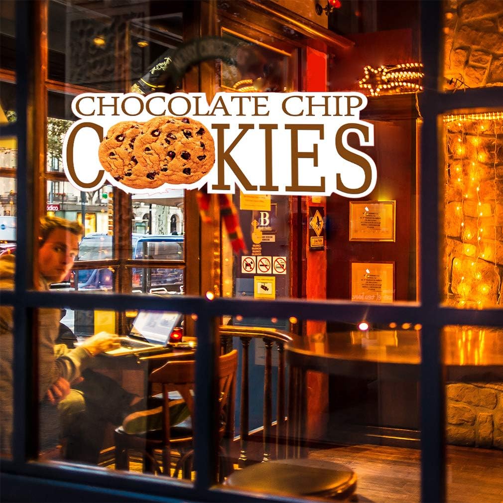 Die-Cut Sticker Multiple Sizes Chocolate Chip Cookies Restaurant and Food Choco chip Indoor Decal Concession Sign Brown 24in Longest Side