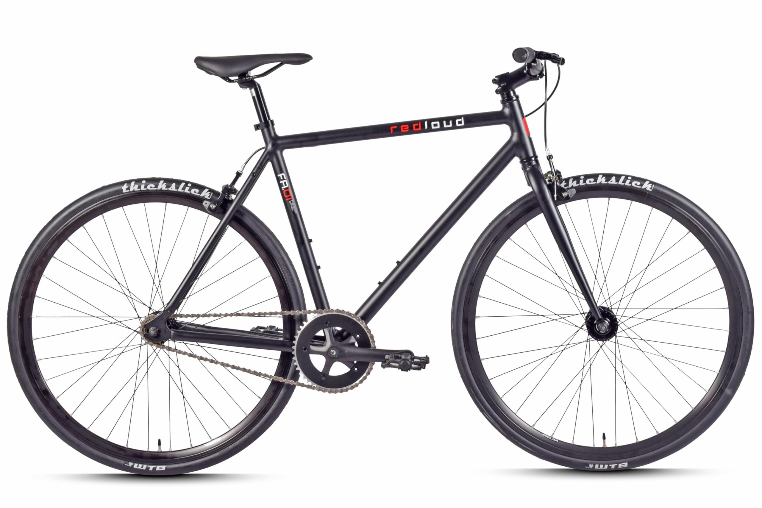 REDLOUD Singlespeed Fixie Fitnessbikes FA.01 Flip-Flop-Nabe Aluminium Fahrrad 28 Zoll 10 kg Leichtes Urban Bike Stadtbike Fahrradrahmen H: 54 cm 1 