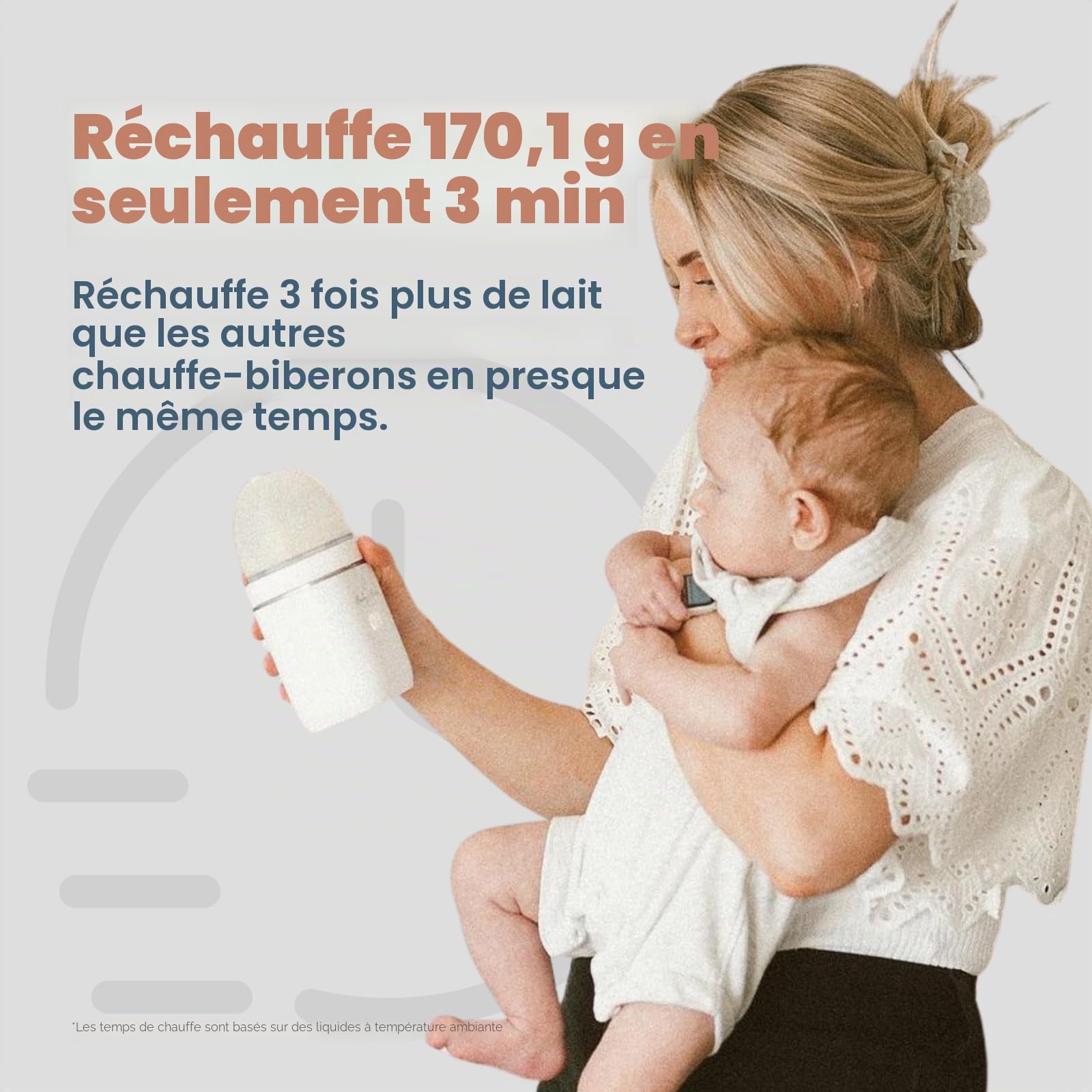 Baby's Brew Warmers 3.0 – Chauffe-Formule Portable pour Voyage, Deux Modes de Chauffage – Réchauffe Le Lait Maternel, la Formule et l'eau, Anti-Fuite, Technologie de capteur Intelligent, sans BPA
