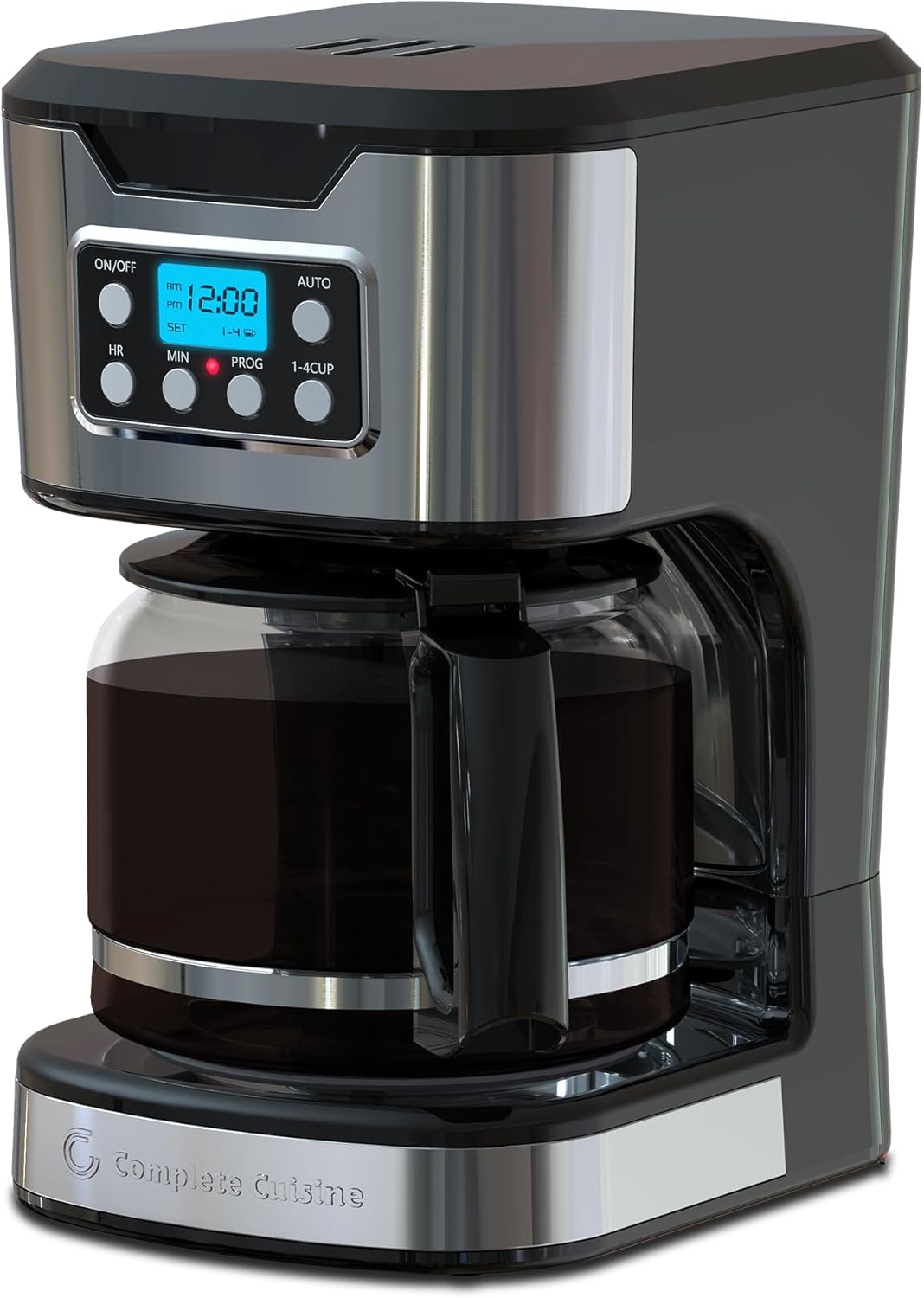 Cafetera de Goteo Programable 12 Tazas, Acero Inoxidable, Apagado Automático