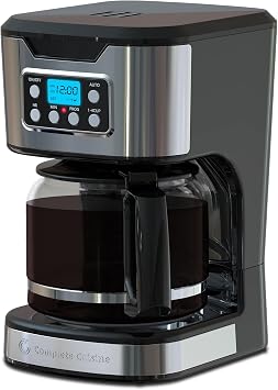 Complete Cuisine 12-Cup Programmable Drip Coffee Maker, Stainless Steel, Auto Shut-Off