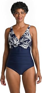 Maxine of Hollywood Women's V-Neck Drape Front Mio One Piece Swimsuit