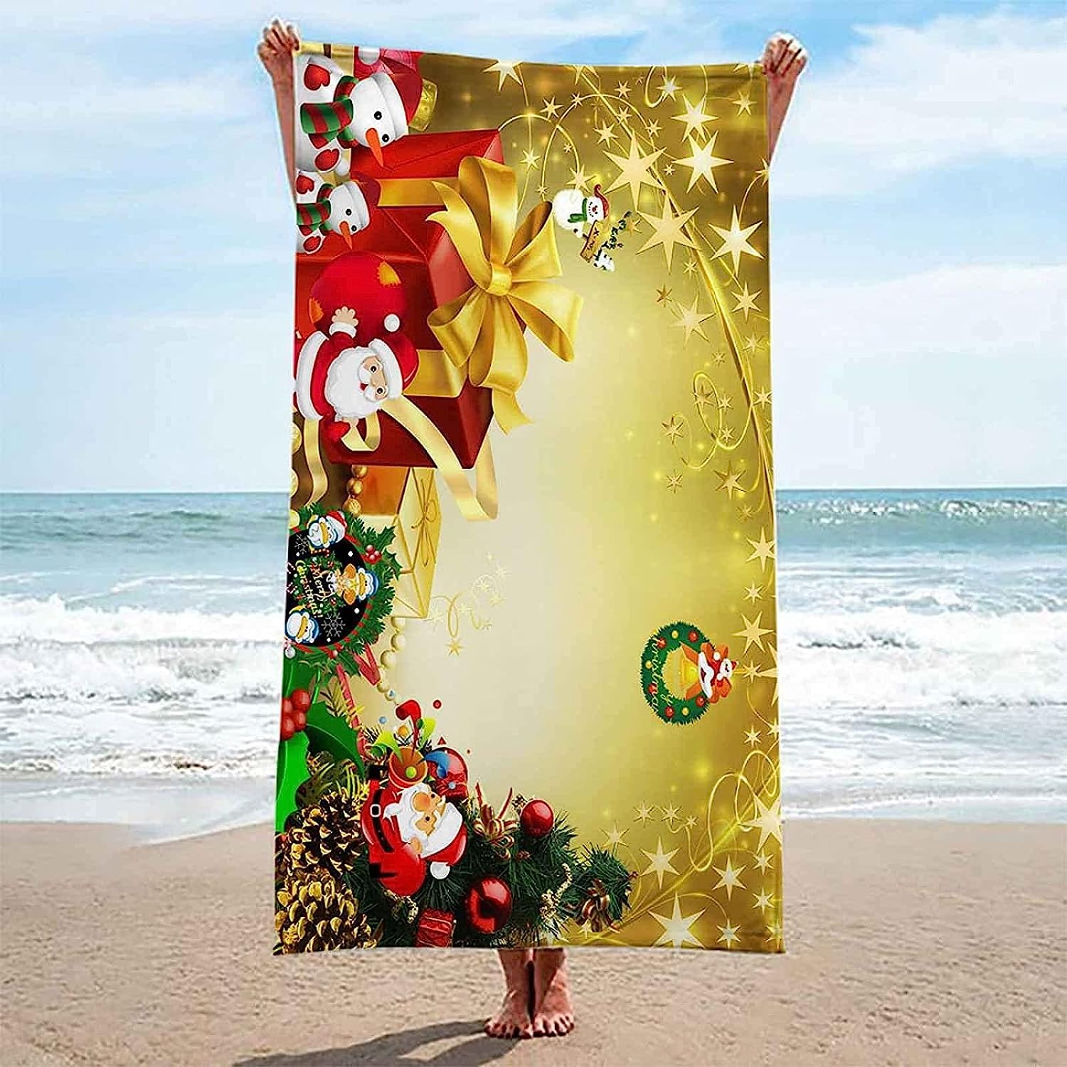 Badetuch XXL 200 X 200 cm, Mikrofaser Schnelltrocknend Strandtuch 3D Strandhandtuch Sauna Badehandtuch Yoga Handtuch Strandtücher Strandlaken Duschtuch Duschhandtuch -1S5J
