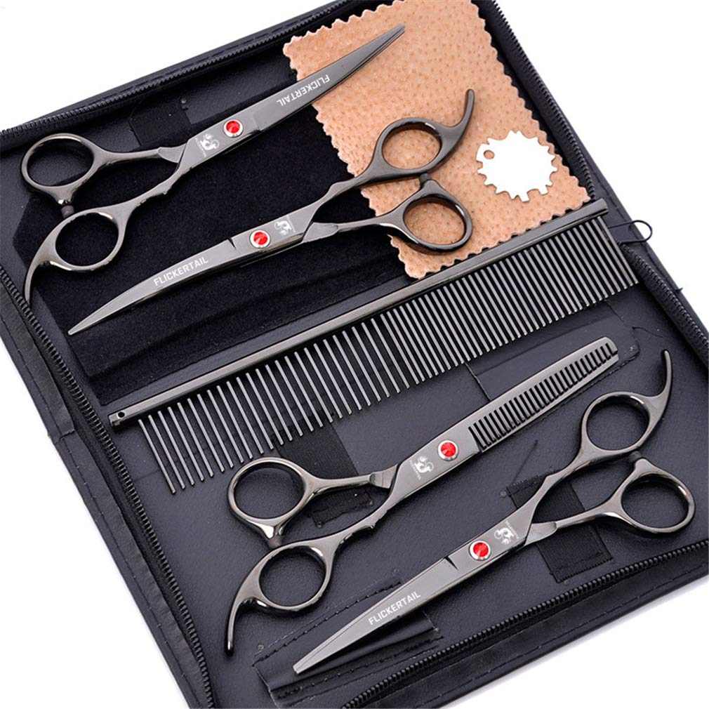 Kit Professionale di Forbici per Toelettatura di Animali Domestici da 6,0 Pollici, Forbici per Toelettatura di Cani in Acciaio Inossidabile Leggere E Affilate, per Salone, Barbiere