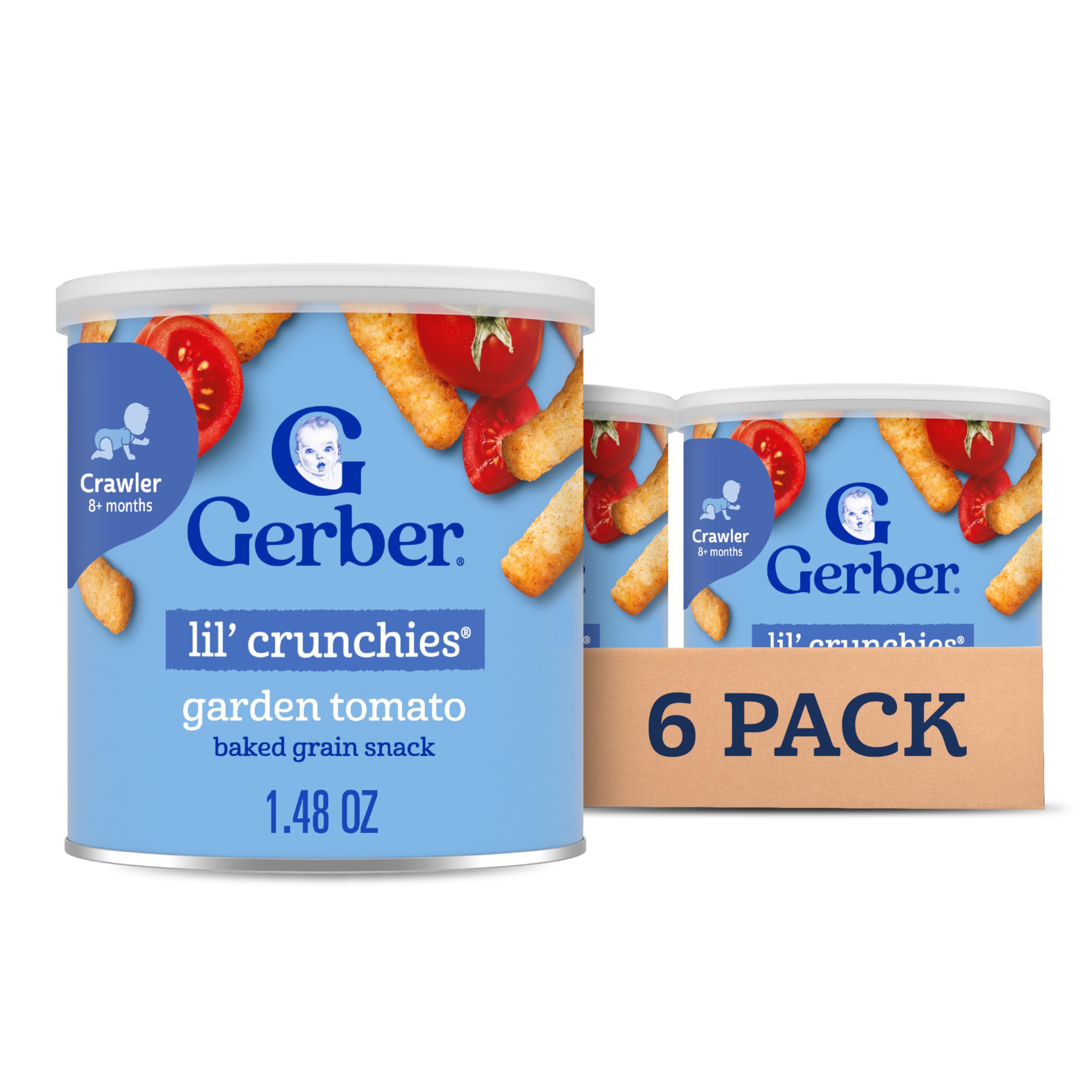 GerberSnacks for Baby Lil Crunchies, Garden Tomato, 1.48 Ounce (Pack of 6)