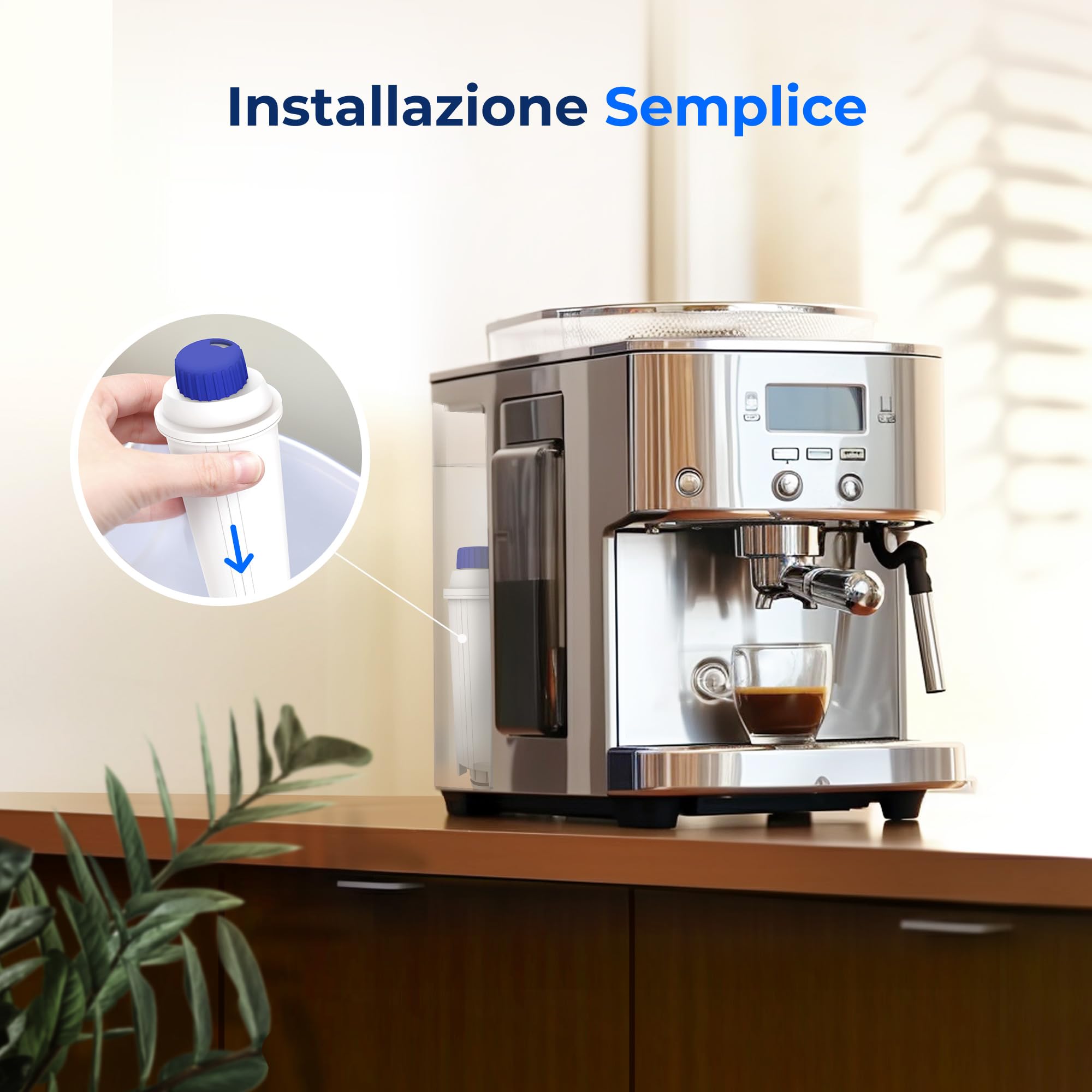 Waterdrop Certificato TÜV SÜD Filtro Acqua per Macchina da Caffè, Compatibile con De'Longhi DLS C002, 9310926, SER3017, ECAM ETAM EC800 (6)