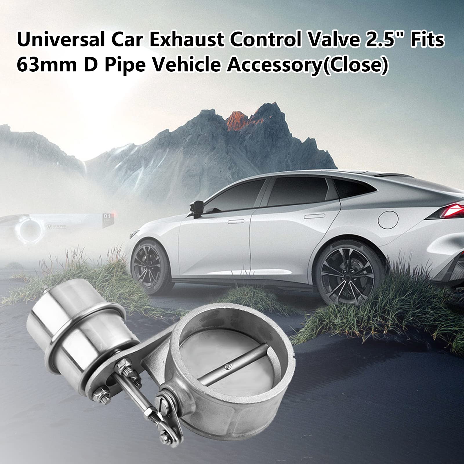 Válvula de Control de Escape Válvula de Control de Escape universal para Automóvil 2.5"Se adapta a 63 mm D Accesorio para Vehículo de Tubería(Normalmente cerrado)