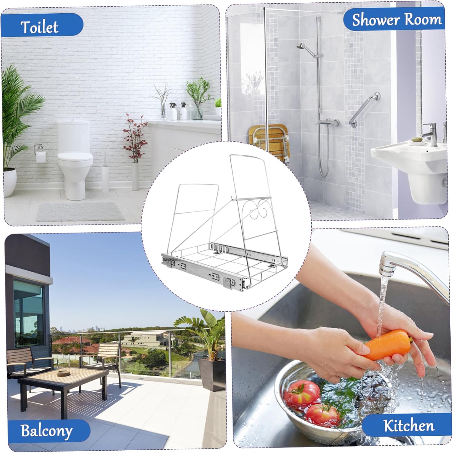 Pull out Slider Shelf for Kitchen Trash Can Under Cabinet Storage Design Easy Installation Flexible Use for Trash Bin Organization