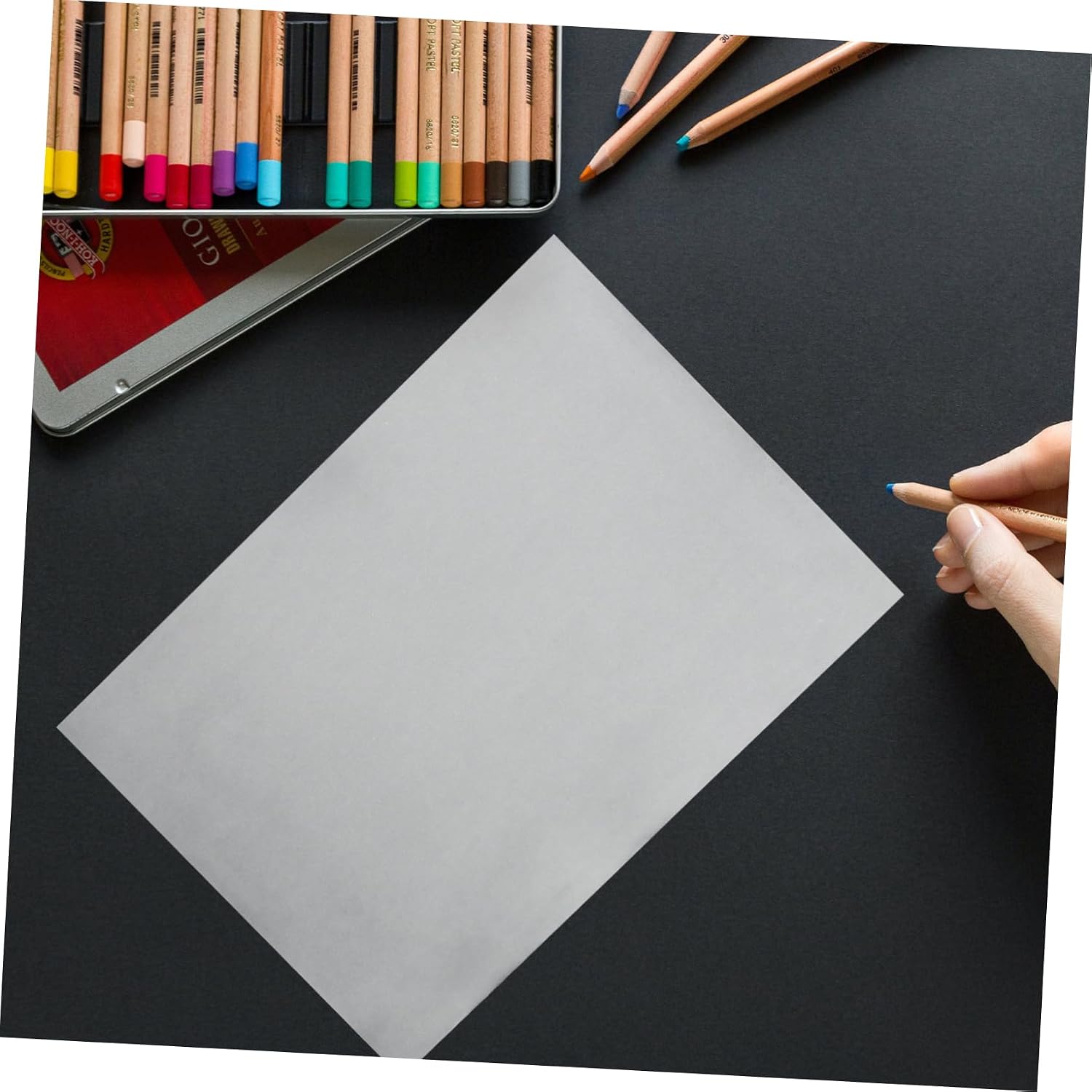 IWOWHERO 50 Sheets Tracing Paper High Transparency for Sketching Drawing Animation Art Projects Durable Clear Sheets for Accurate Tracing and Copying