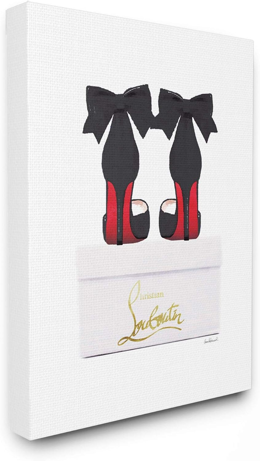 Stupell Industries Fashion Designer Black Shoes On Box Canvas Wall Art, 16x20, Multi-Color