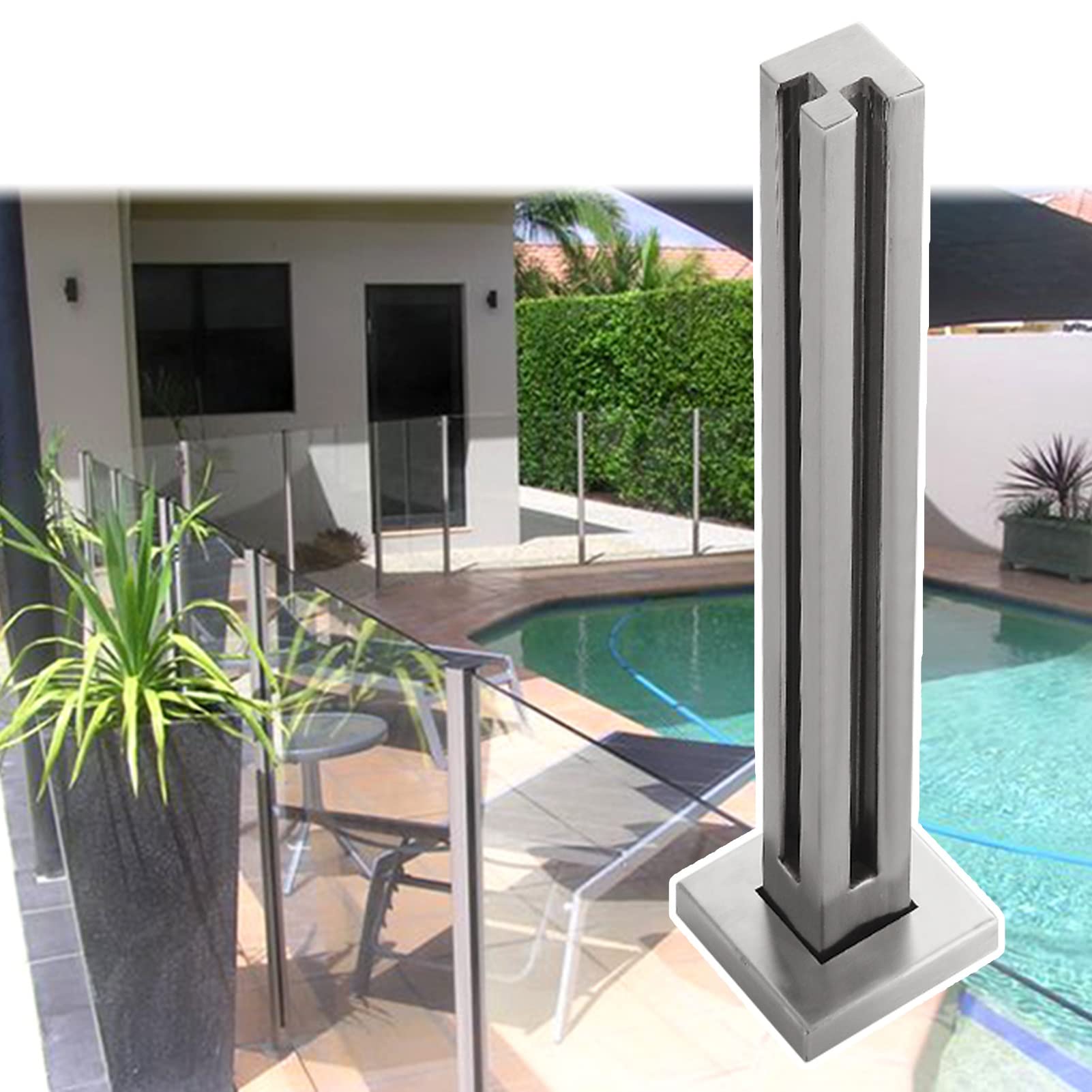 Poteau d'angle S garde-corps en inox durable pour système de balustrade