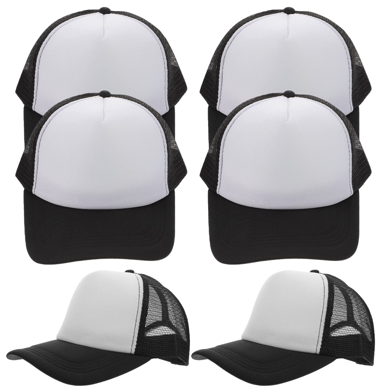 FRCOLOR Cappelli a Sublimazione Vuoti 10 Pezzi Berretti da Camionista Regolabili in Poliestere Traspirante per Stampa Personalizzata Fai-da-Te per attività Outdoor