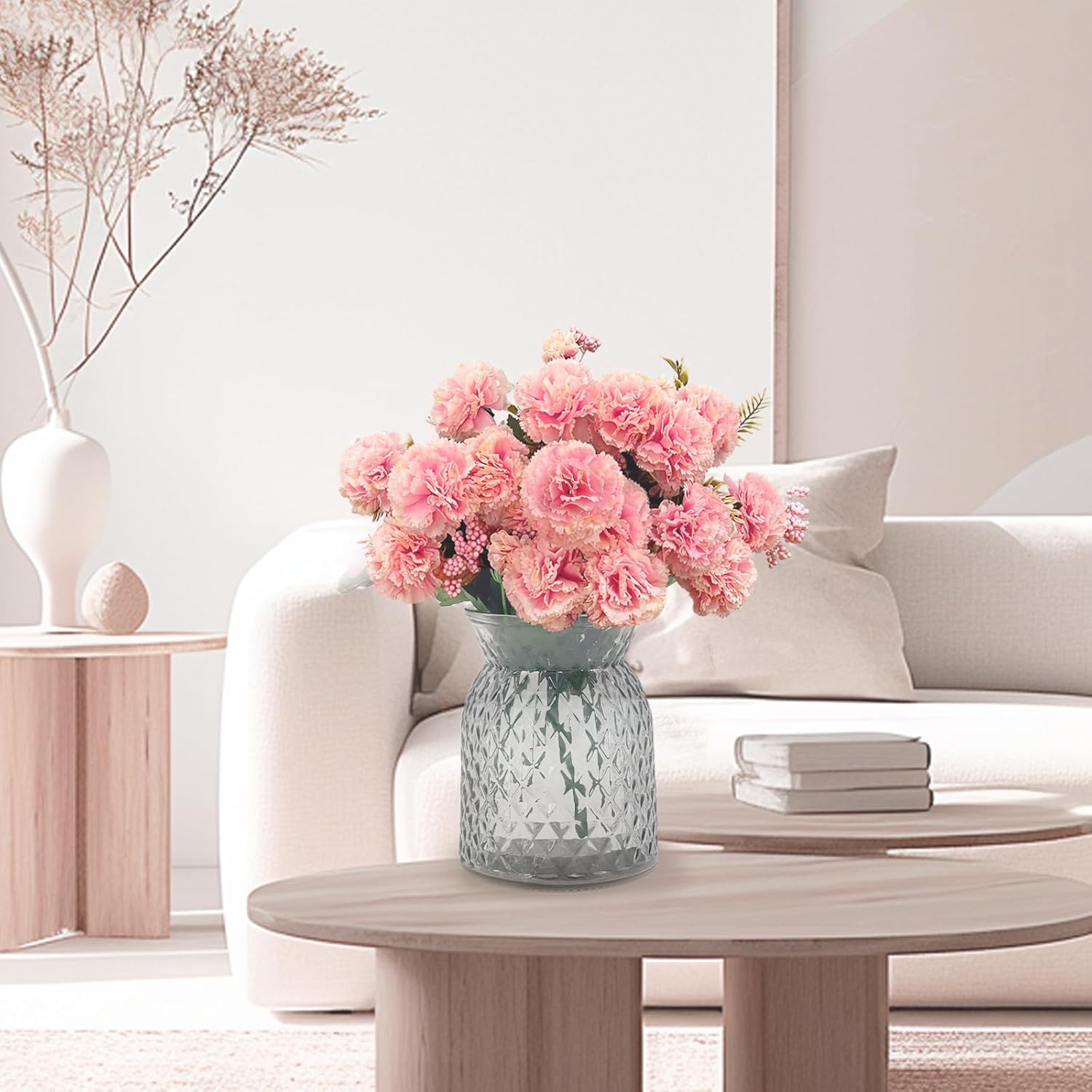 SNAIL GARDEN 16 Large Blooms Artificial Carnations Bulk with 24 Mini Blooms,Silk Pink Carnations Artificial Flowers with 2 Sizes Blooms & Leaves for Mothers Day Wedding Home Decor - Image 3