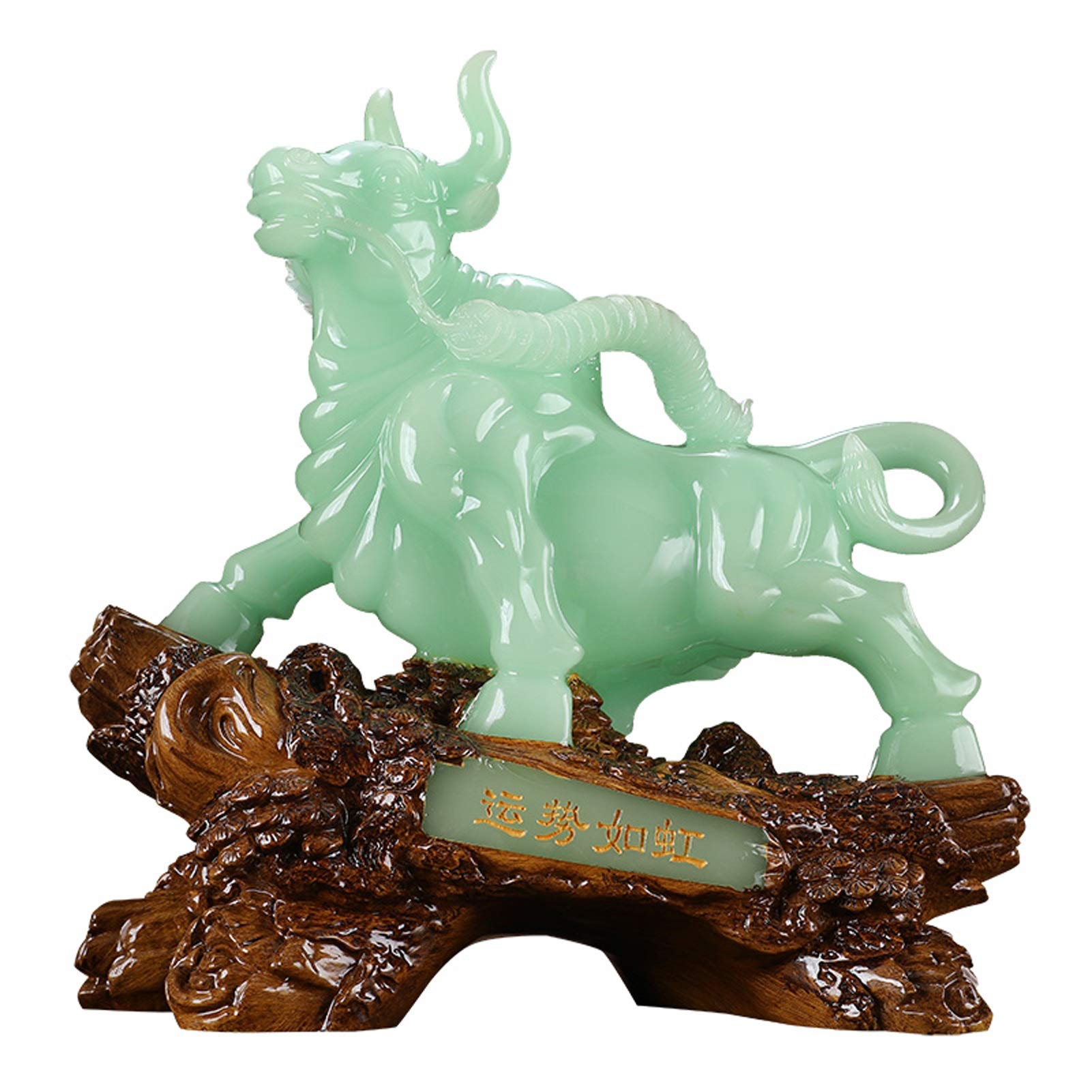 SBCGFY Lucky Bull Statue Cow Decoration, Boss Office Desktop Feng Shui Decoration, Zodiac Cow Craft Gift,Size_Name-S