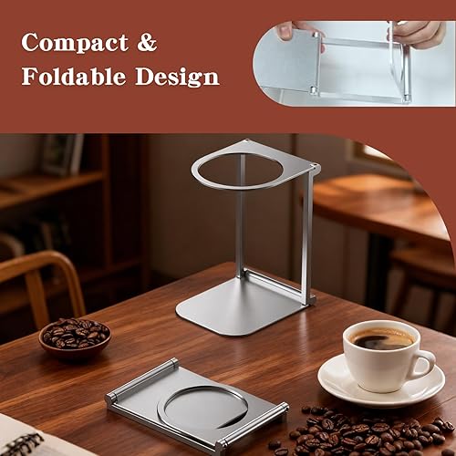 Miniatura 4 de Soporte plegable portátil para máquina de café con soporte para verter sobre el gotero de café
