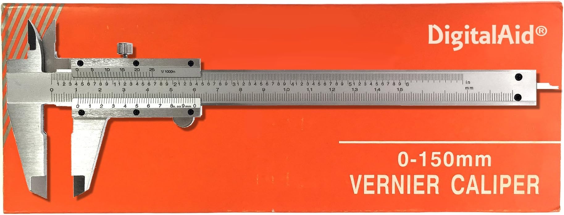 Professional Quality Stainless Steel Vernier Caliper. Non-Digital Vernier Caliper. High Quality Measuring Device for Inside, Outside, Depth and Step Measurements.