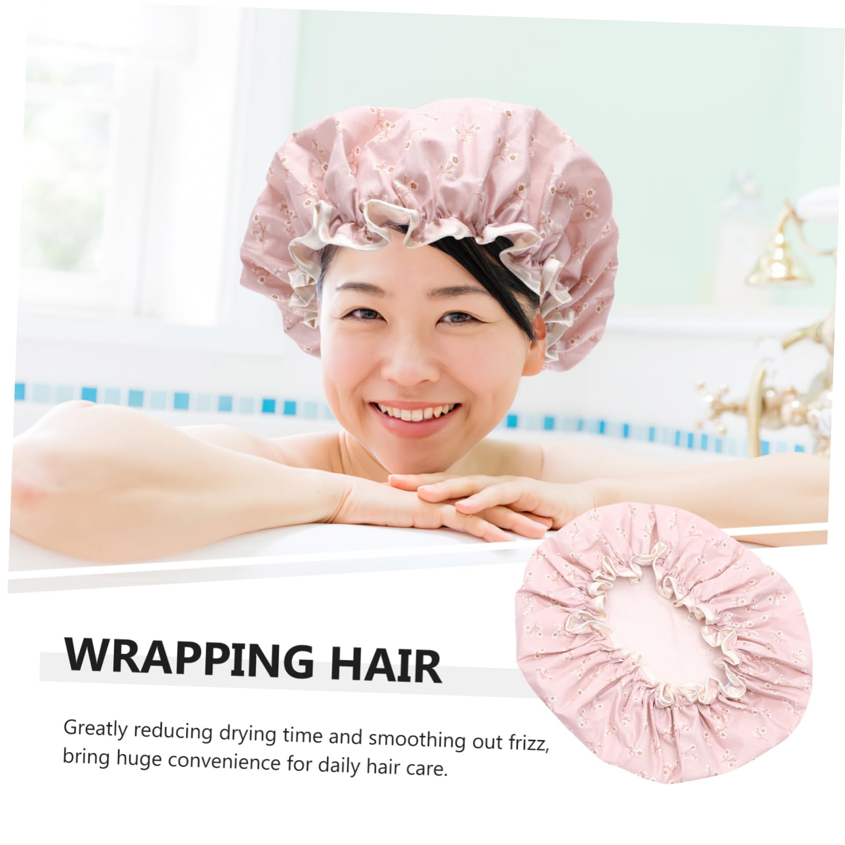 Angoily 9pezzi Cuffie Impermeabili e Riutilizzabili Satin Per Donne Copricapo Per Shampoo Adatte Per Ogni Di e Circunferenza Della Testa