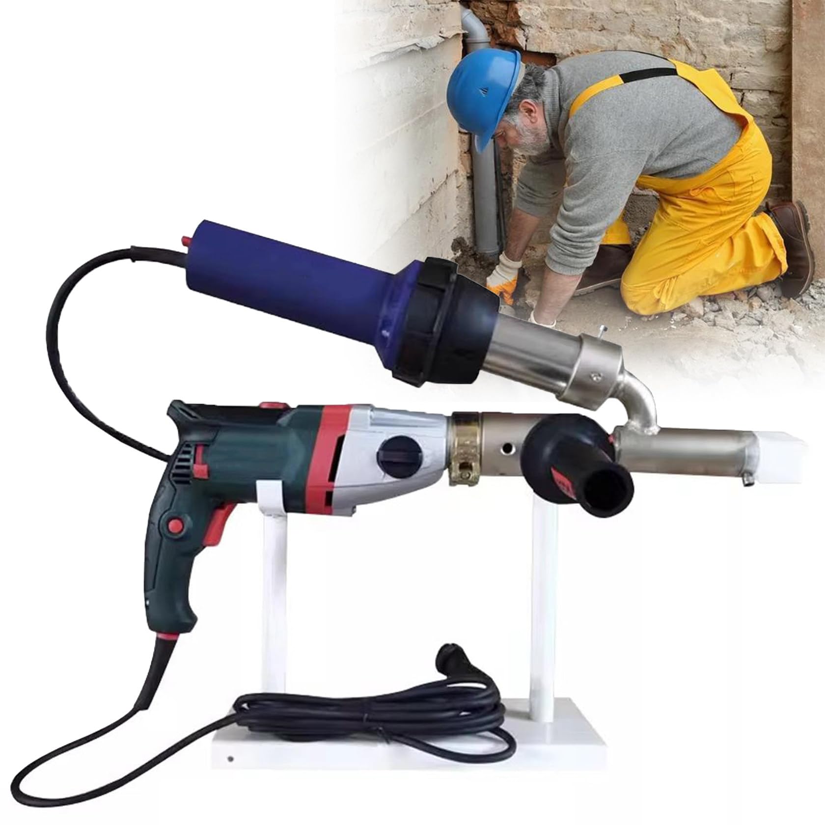 Pistola Soldadora De Extrusión Manual De 1300 W, Máquina Soldadora De Plástico con Clavos Térmicos, Pistola Soldadora De Plástico para Soldar Tuberías Hdpe PP O Tanques De Agua