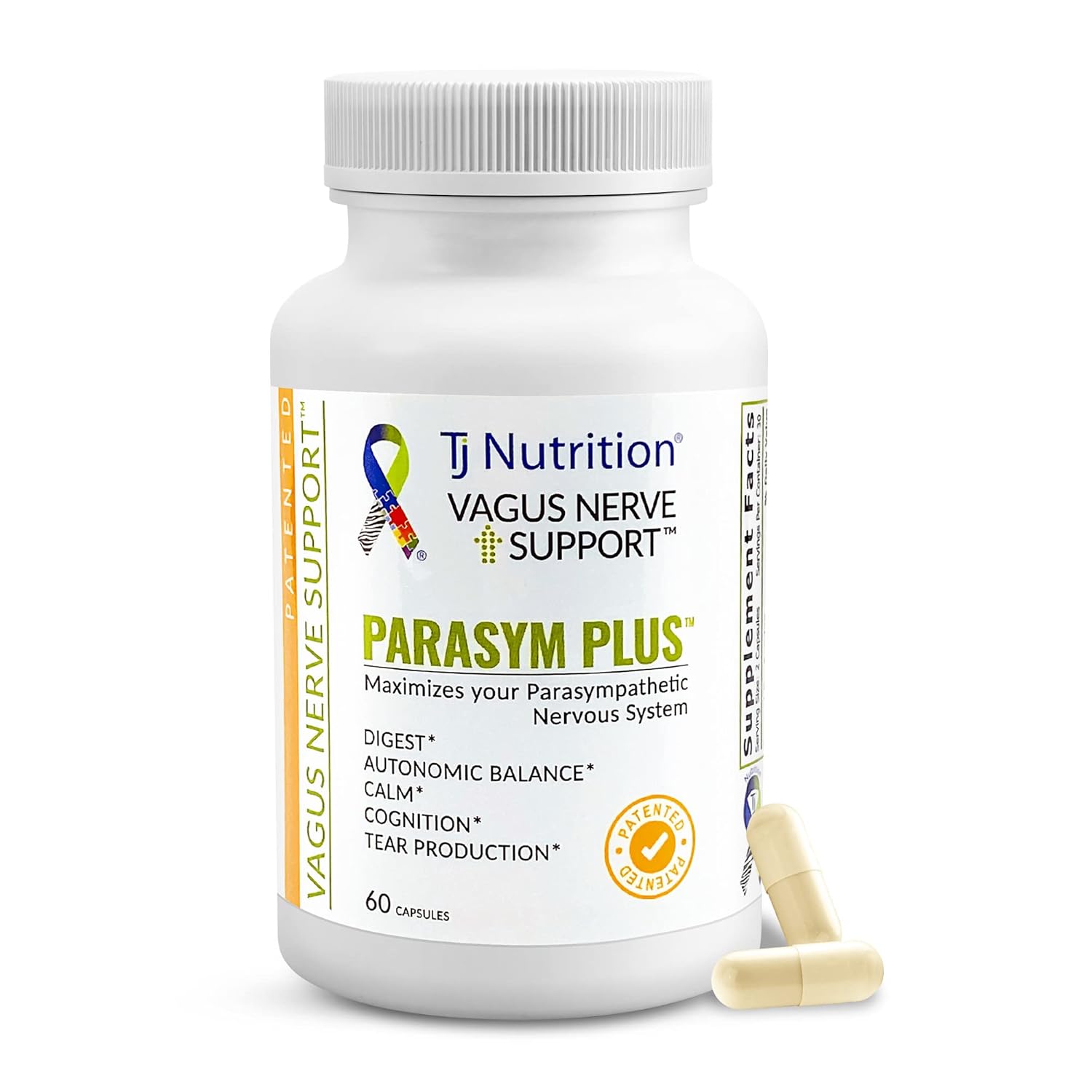 Parasym Plus Vagus Nerve Support Patented Digestive Nutritional Supplements Energy Booster for Men and Women Memory Supplement for