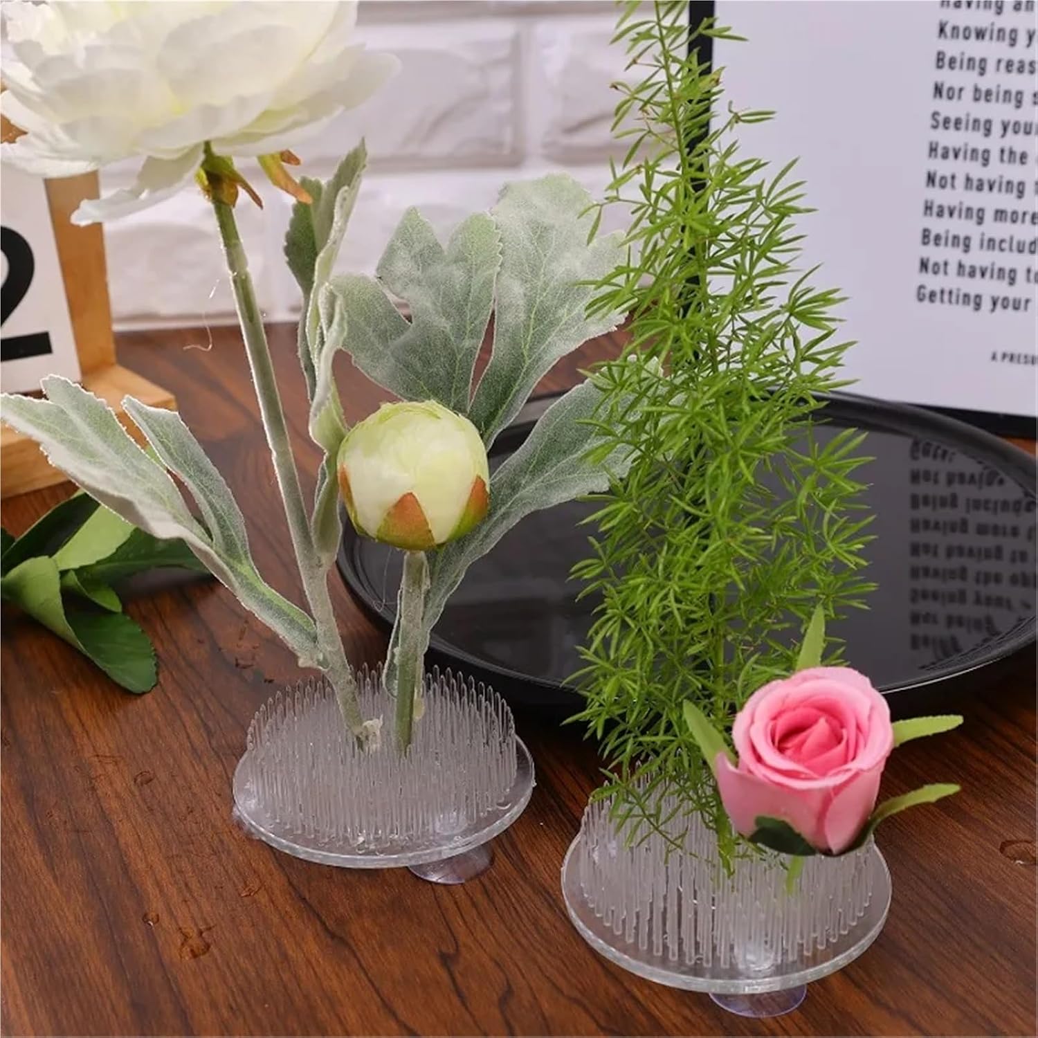 Flower Frogs 10 Pcs Round Ikebana Stem Holder Clear Flower Suction Cup Arranging Fixed Base Pot Vase Floral Rubber Bracket Home Decor