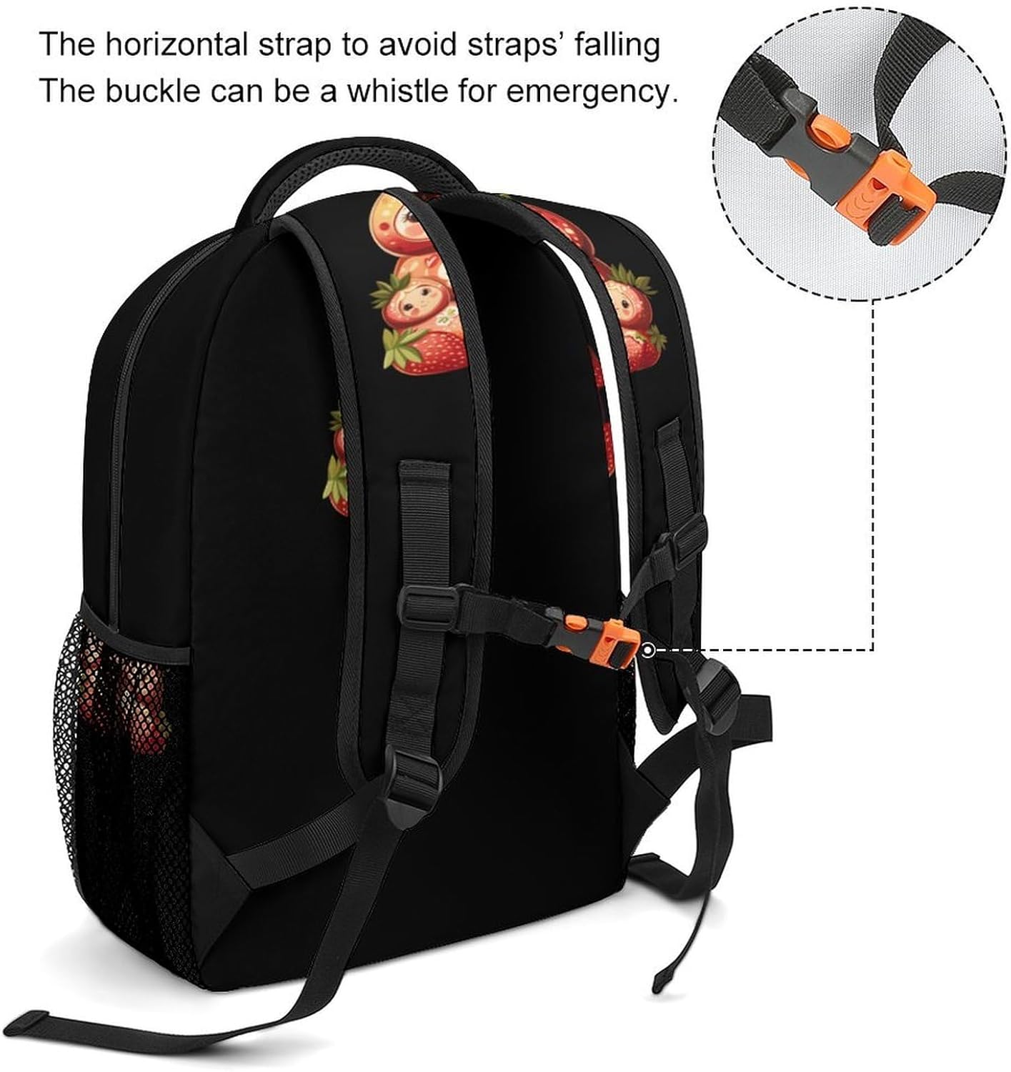 Matryoshka Russian Strawberry Nesting Doll Laptop Backpack Lightweight Travel Daypack Shoulder Bag for Men Women