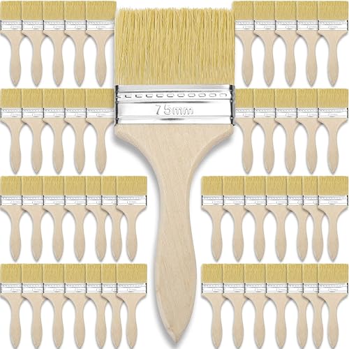 Miniatura 8 de 96 pinceles de pintura para pared, pinceles de pintura a granel, cerdas naturales con mango de madera para pintar, juegos de pinceles planos para