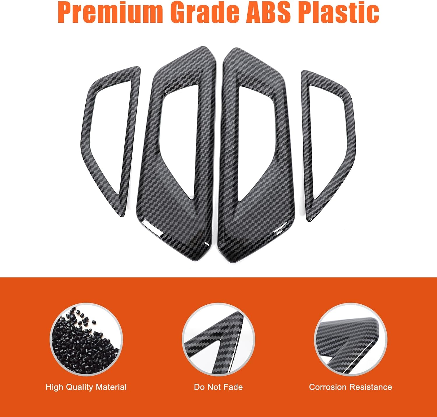 Sekhyna Inner Door Handle Cover Trim Compatible with Subaru Forester 2025,ABS 4PCS Front Rear Door Lock Interior Door Pull Handle Panel Trim Frame Protection Cover Accessories (Carbon Fiber Pattern)