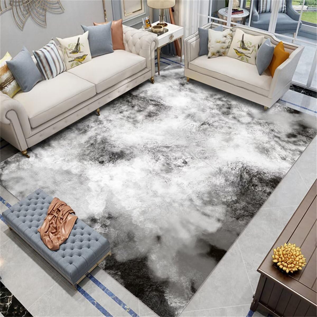 Tapis naturel gris en coton pour sublimer vos accessoires de canapé