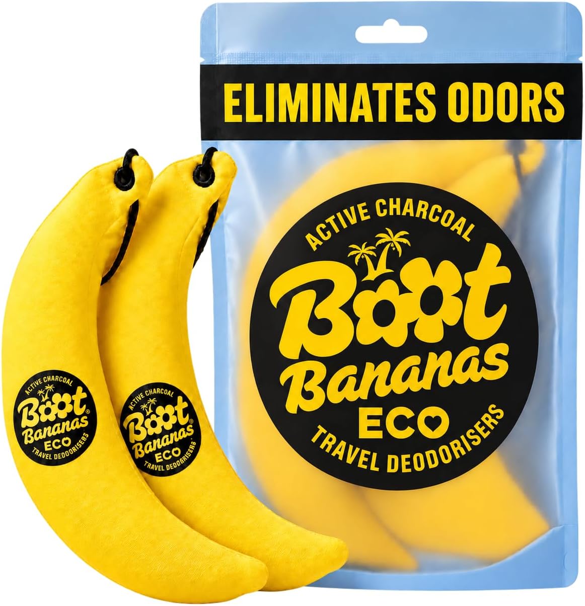 Boot Bananas Eco Travel Deodorisers | Light Weight, Sustainable, Reusable Sports Shoe & Glove Deodorizer Odour Neutralizer & Air Purifier | Eco-Conscious | Lasts up to 12 Months | 1 Pair