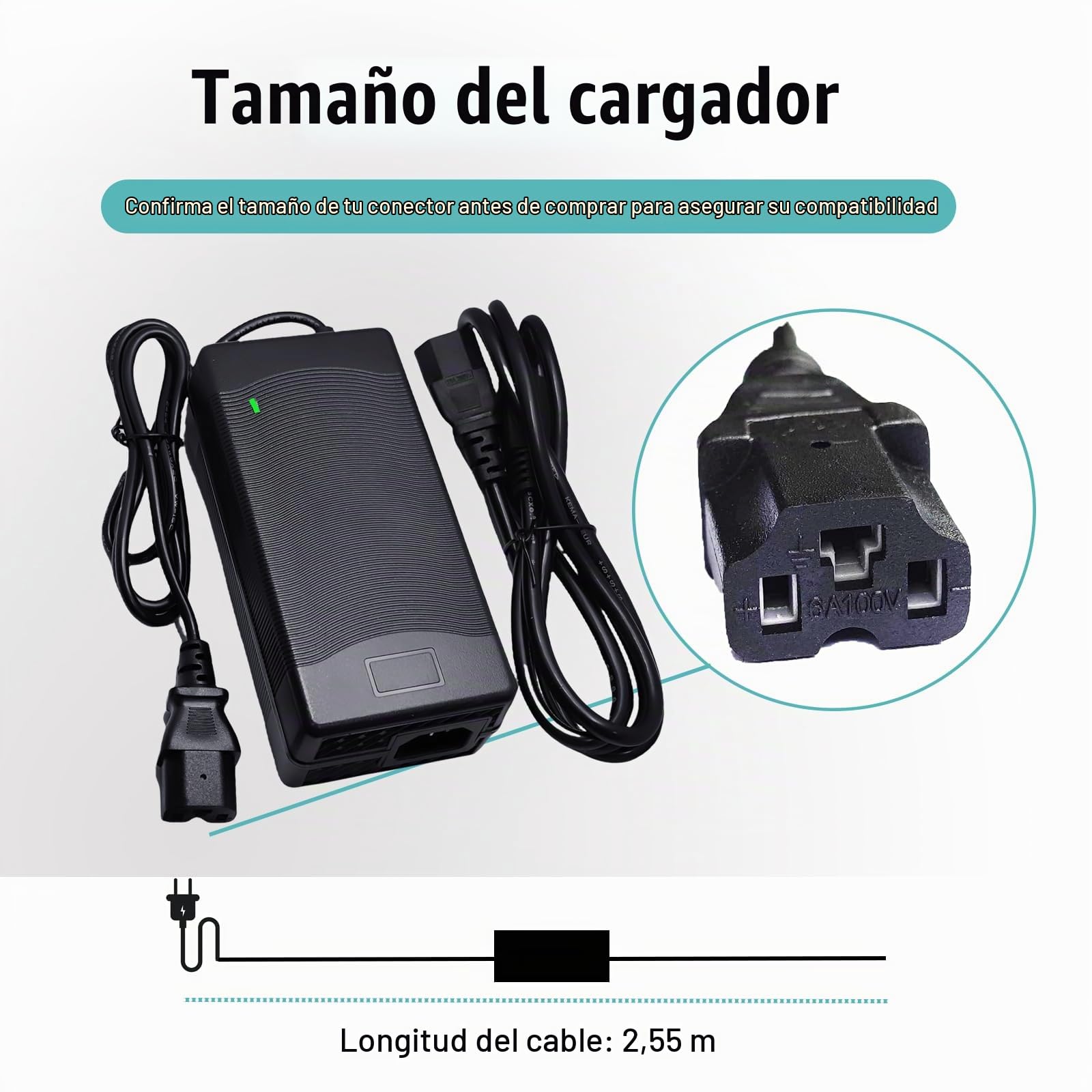 Cargador rápido de batería de plomo de 60 V y 3,0 A y 3 pines para batería de plomo de 60 V 20 Ah 32 Ah AGM Gel SLA Big Electric Scooters & E-Bikes, eWheels EW-52 EW-54, Go-karts, Big Toys