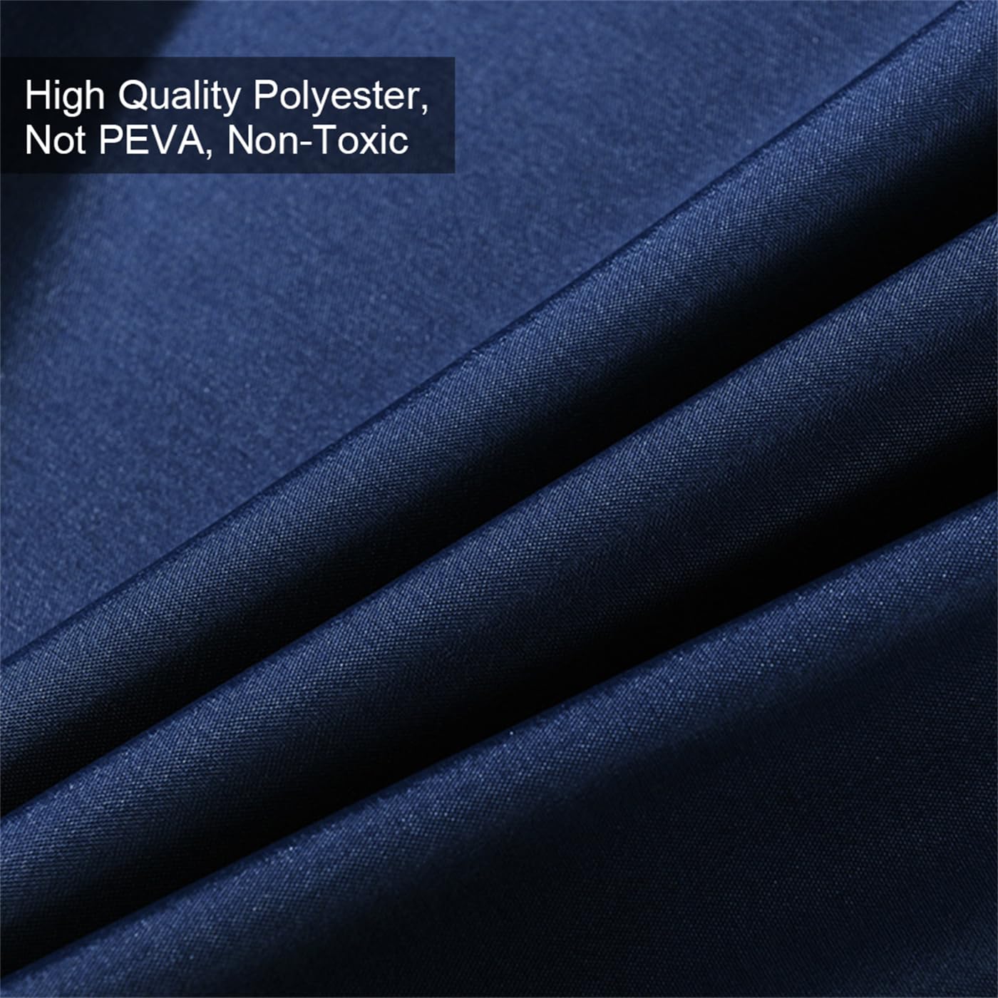 Lkw Ogechi Extra Wide Navy Blue Mildew Proof Shower Curtain 180x200 cm - Image 2