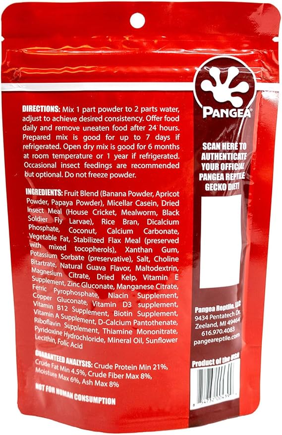 Pangea Fruit Mix with Insects Crested Gecko Complete Diet, 8oz