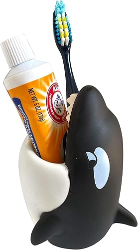 Lily's Home - Soporte para cepillos de dientes para niños, soporte de silicona duradero para cepillos de dientes de animales, fácil de limpiar,