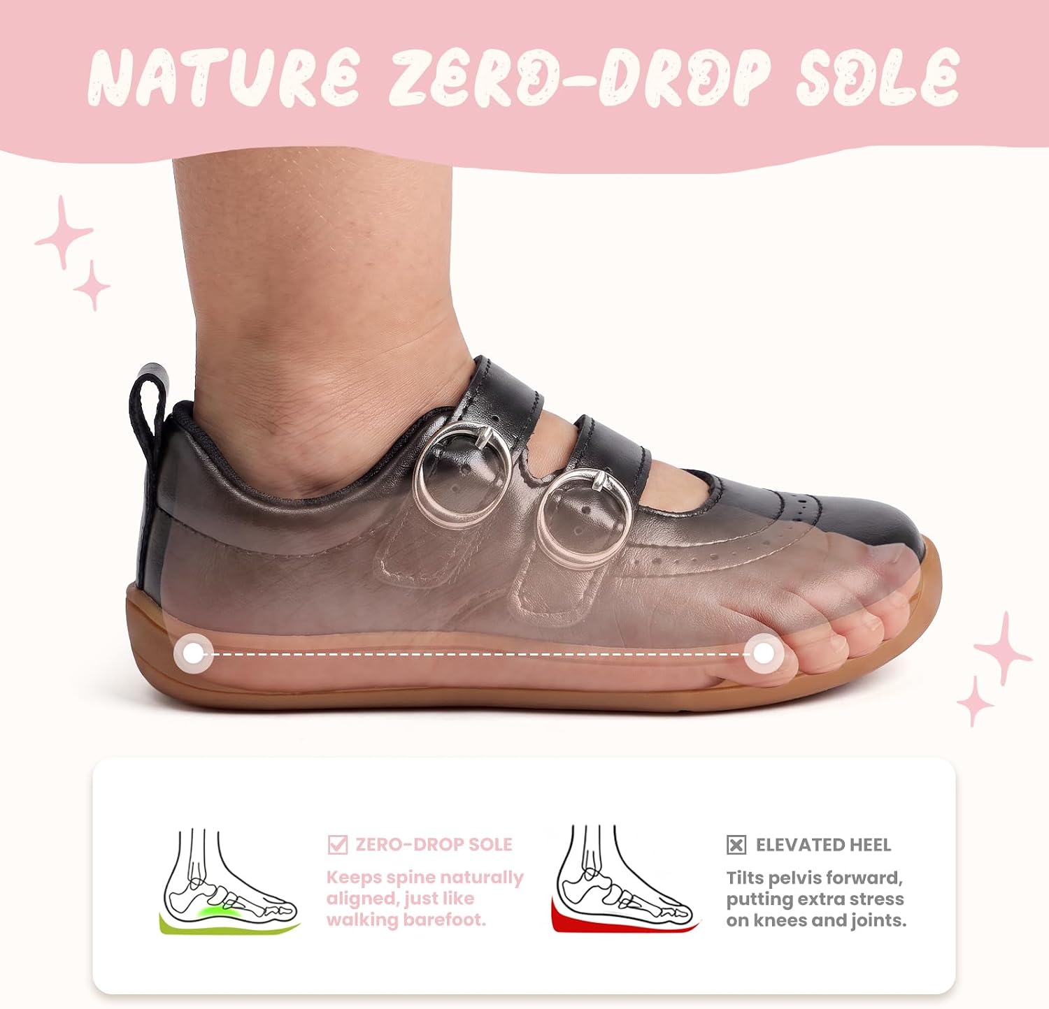 Toddler Girls Barefoot Mary Jane Wide Toe Box Dress Ballet Flats Shoes image 3
