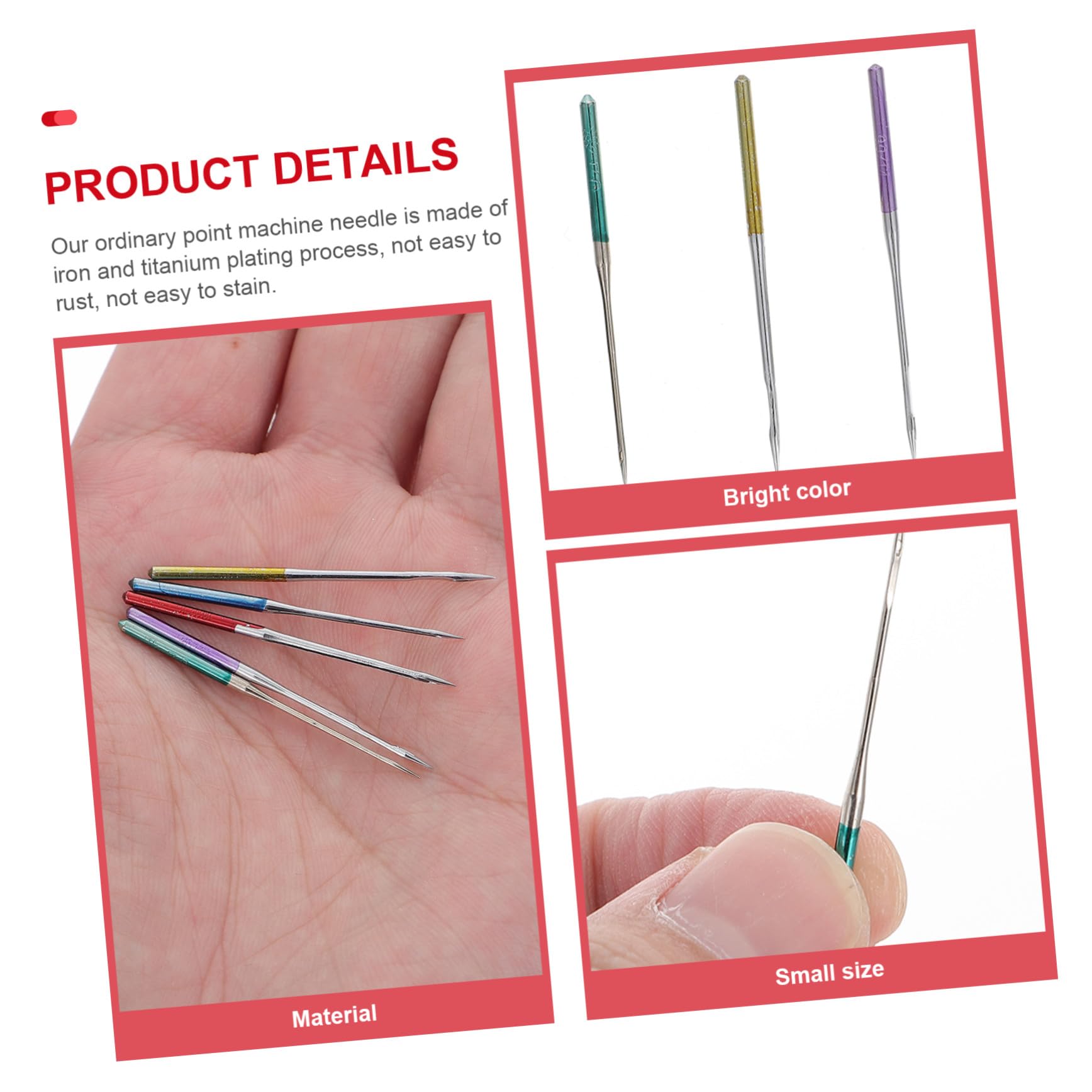 Homoyoyo 50 Agujas para Máquina de Coser de Metal, Multiusos y Ligeras, Adecuadas para Tejidos de Mezclilla y Uso Doméstico en Costura