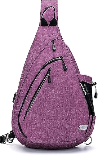 Miniatura 15 de Bolsa bandolera impermeable, bolsa cruzada, bolsa al hombro, con puerto de carga USB para viajes, senderismo, ciclismo, campamento