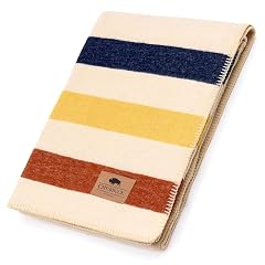 Chubbuck 100 Wool Blanket Camping 60 x 84 - Large Warm Blanket for Camping Emergency Outdoor Concerts and