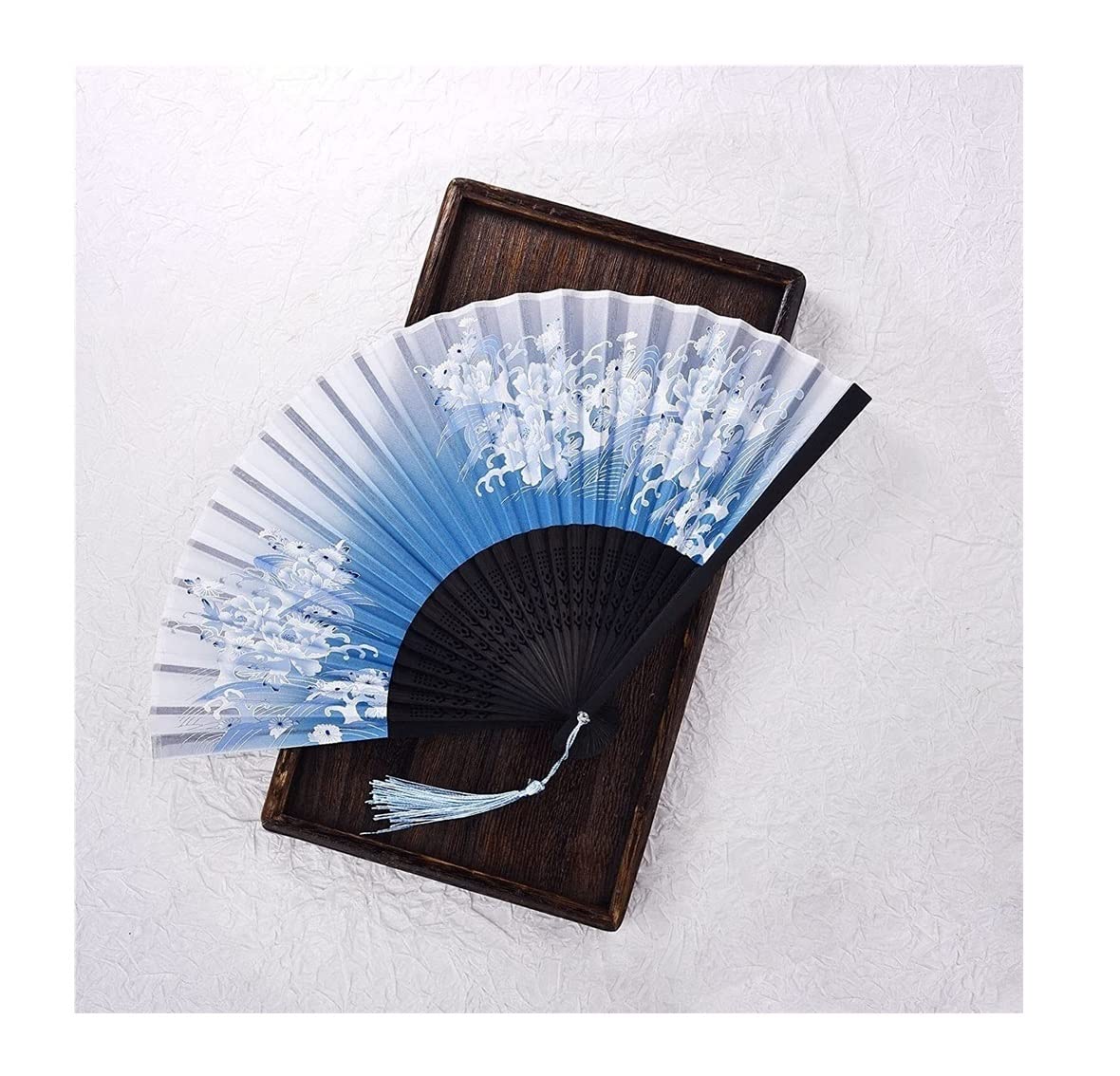 Display Fans Retro Chinese Japanese Bamboo Folding Fan Dance Hand Home Decoration Ornaments Hand Held(A)