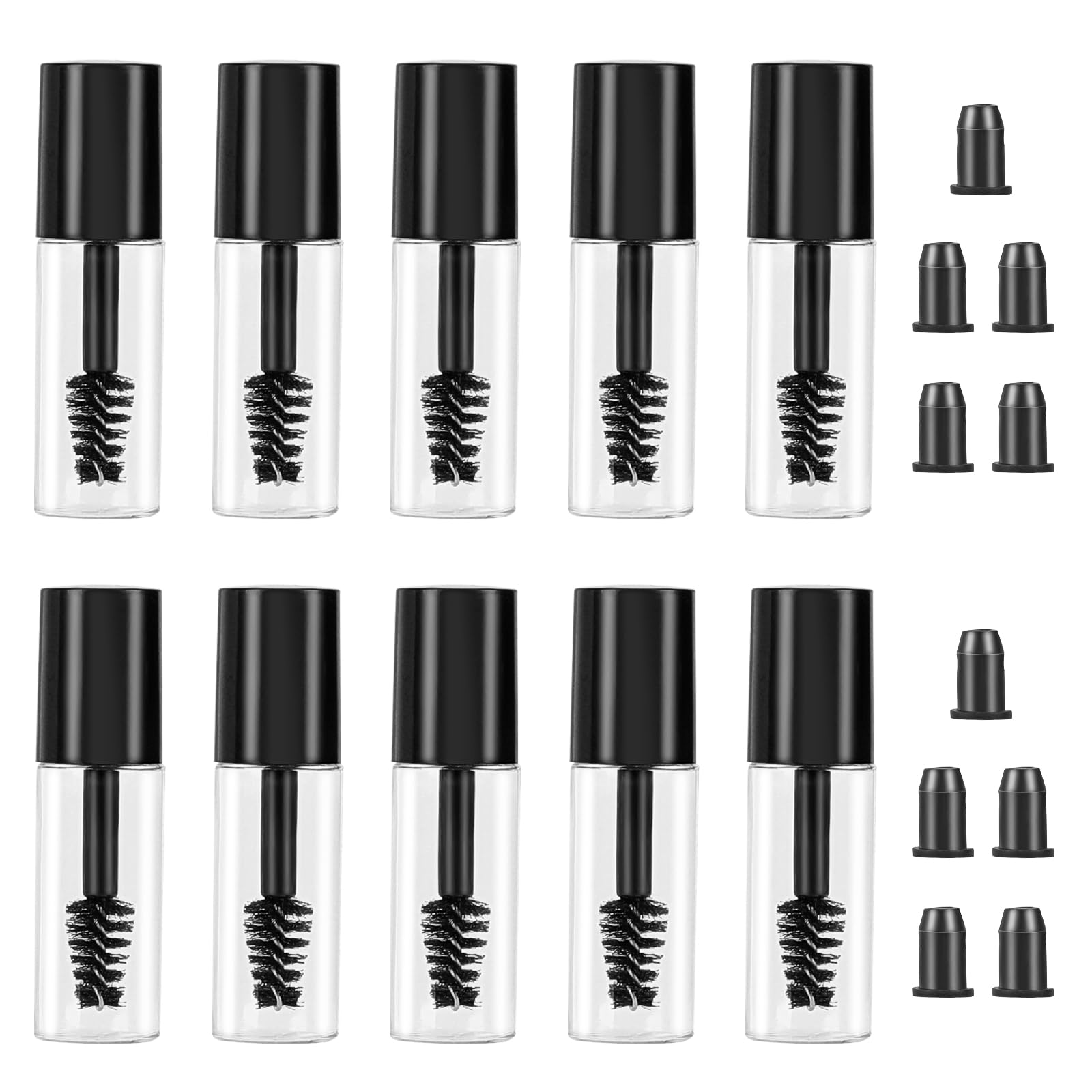 10 Pcs 3ml Empty Mascara Tube Wand Mini Eyelash Cream Container Bottle Eyelash Growth packing Tube container for Home and Travel