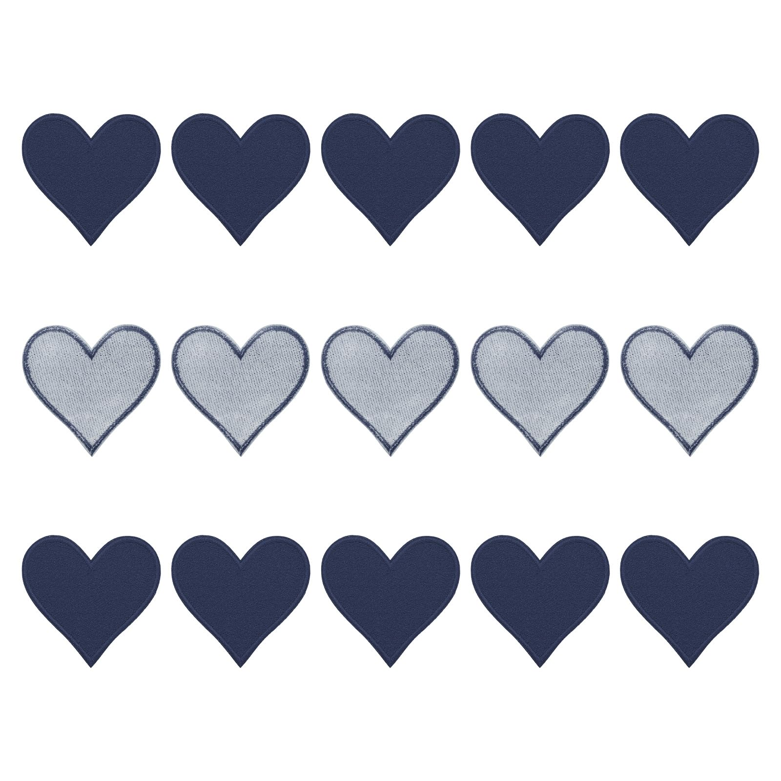 QUARKZMAN Cuore Forma Stirare su Toppe Chiaro Giallo Ricamo Applicazioni Toppe Cucite su Toppa per Vestiti Giubbotti Zaini Riparazione Decorazionipz di 15, 2,8x2,7
