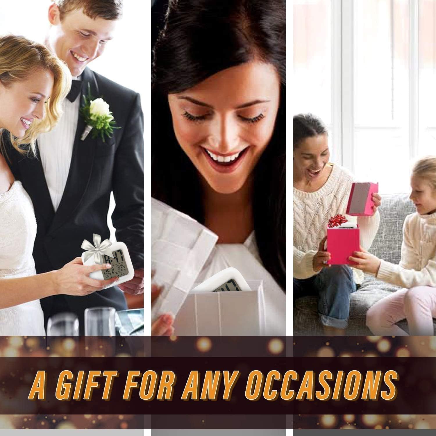 Kids Alarm Clock Wake Up Easy Setting Digital Travel, for Boys Girls, Large Display Time-Date-Alarm with Snooze, Bedside Clock Handheld Size, LED Night Light Clock - Great Gift Idea : Home & Kitchen