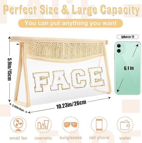 Miniatura 2 de izuzta Bolsa de maquillaje transparente boho para mujeres y niñas, Cara