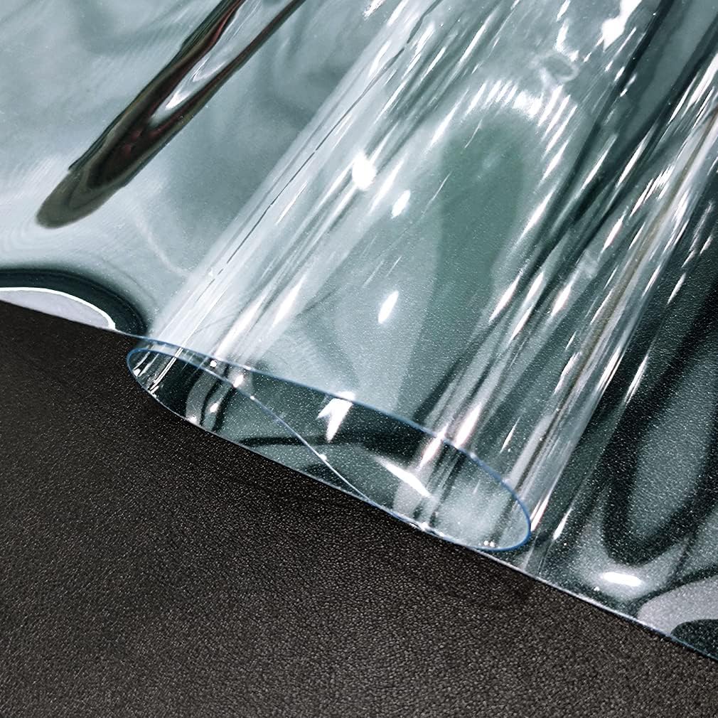 30x135cm Transparent PVC Vinyl, 0.4mm Neon Solid Color Waterproof Fabric Super Clear Mirrored Foil Roll for Making Handags Bows DIY Decor, Transparent