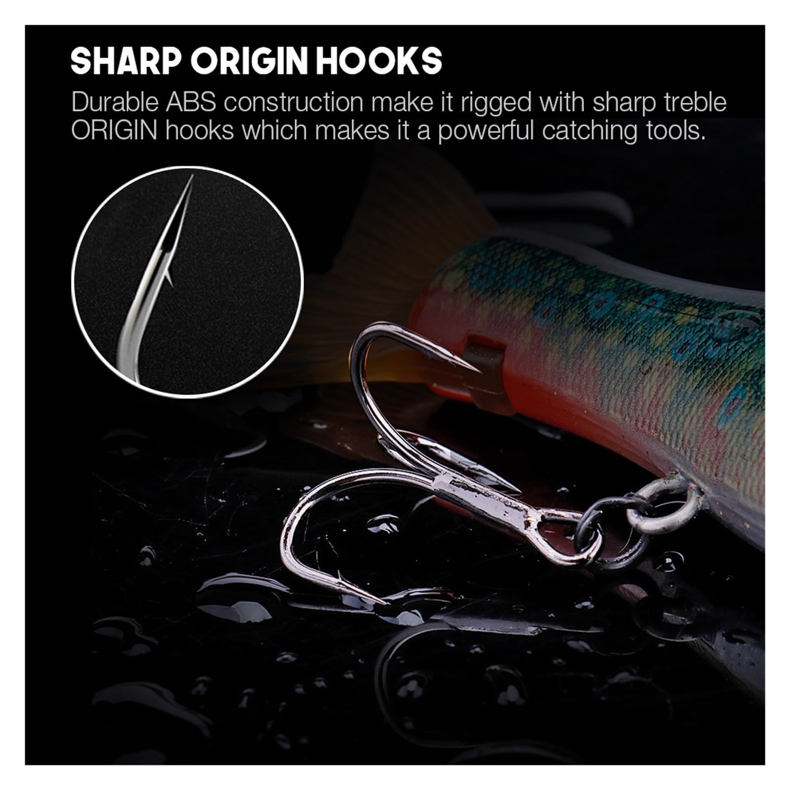 5pcs Minnow Crankbaits Fischereiköder Set 38 g 148 mm sinkende Wobbler for künstliche Gelenkköderfischerei Tackle Box (Color : SetA, Size : S 148mm 38g)