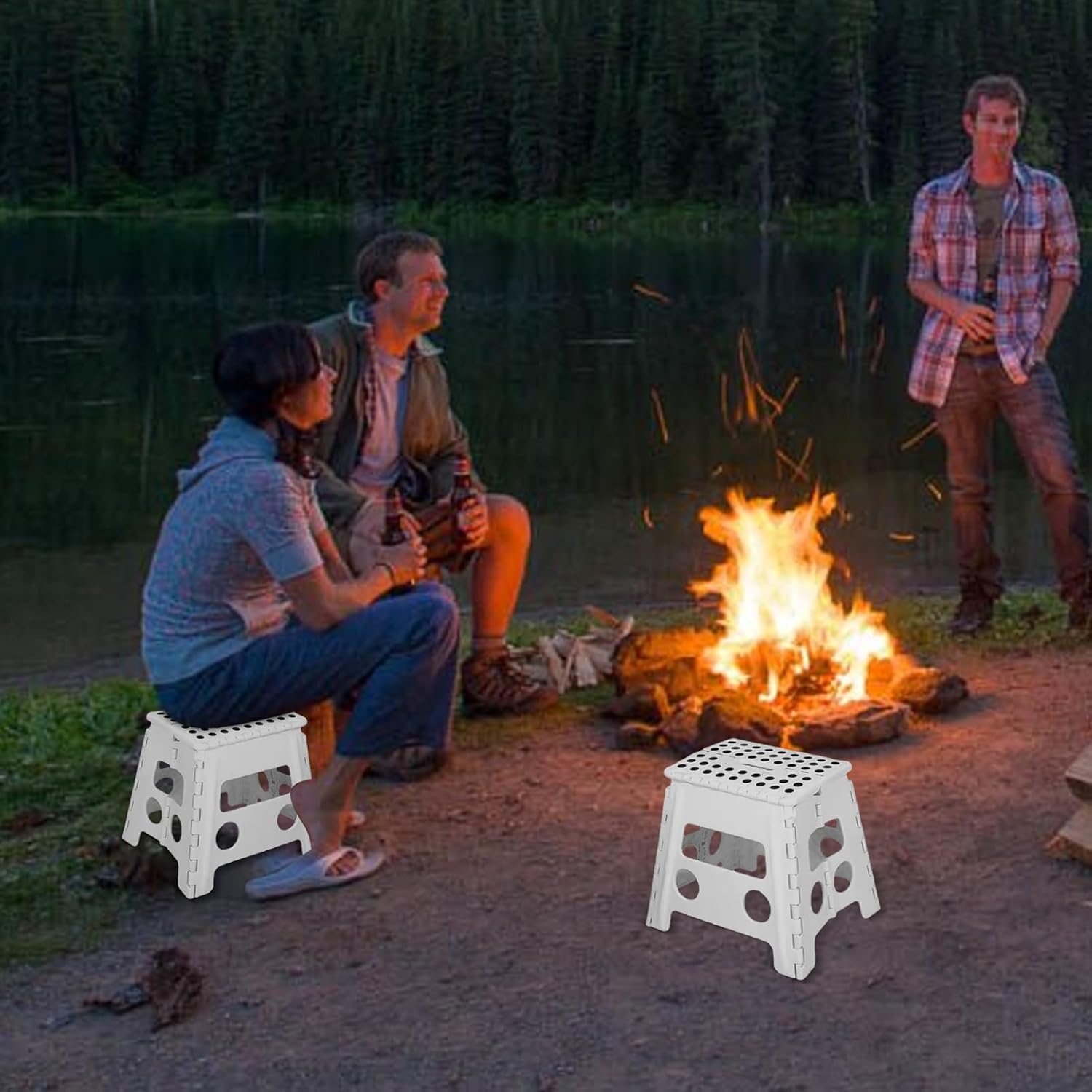 Genérico Folding Stool | Lightweight Chair with Maximum Weight up to 150 kg | Folding Stool for Use in Kitchen, Bathroom, Living Room, Outdoor, Indoor Camping, Garden, Bedroom and Home