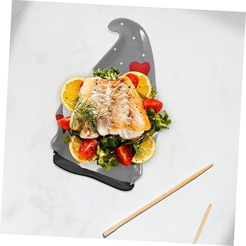 Miniatura 3 de NOLITOY Plato de cerámica de Papá Noel para ensalada, postre, filete apto para lavavajillas