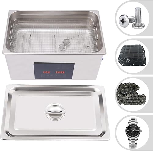 Miniatura 4 de PIOJNYEN Limpieza ultrasónica profesional de los vidrios ultra sónicos del laboratorio de la máquina 5.8gal del limpiador de la joyería de la