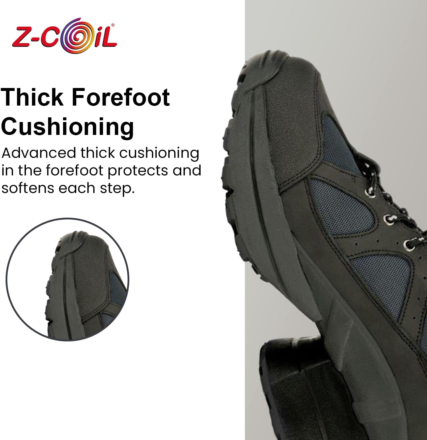 Z-CoiL Women's Outback Pain-Relief Footwear, Black, Enclosed CoiL